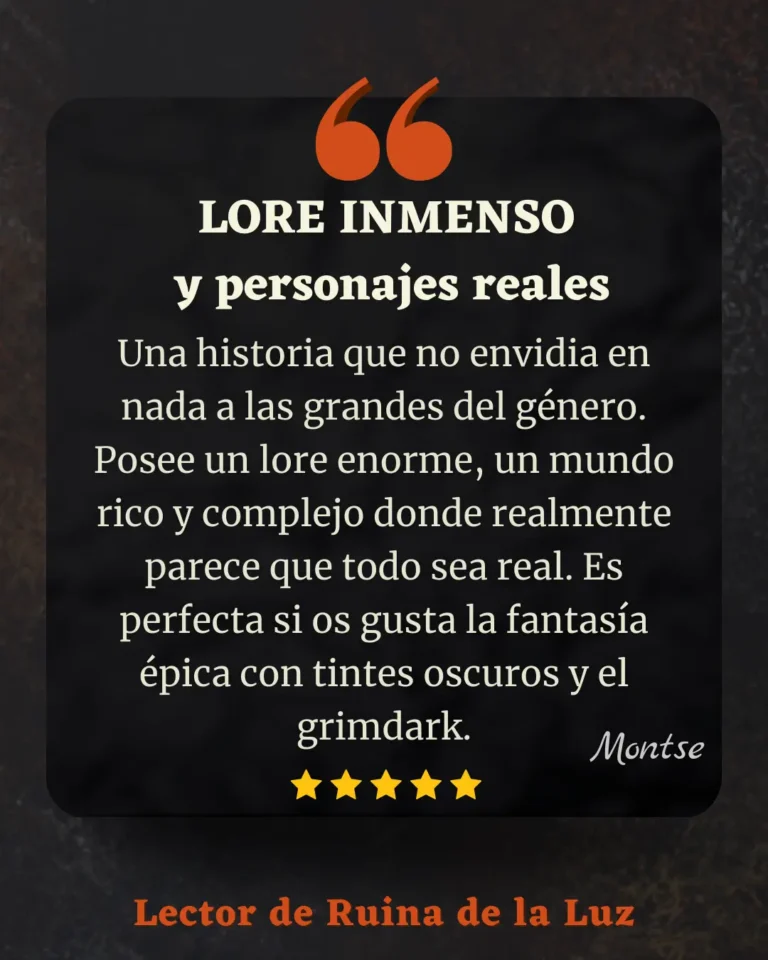 Reseña de Montse: "Lore inmenso y personajes reales" en el tercer libro.